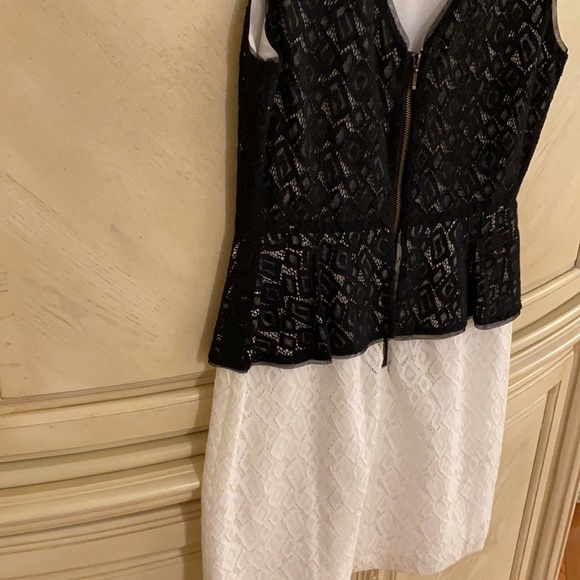 MAXANDCLEO Black and white lace mini dress size 4. New with tags - Picture 7 of 9